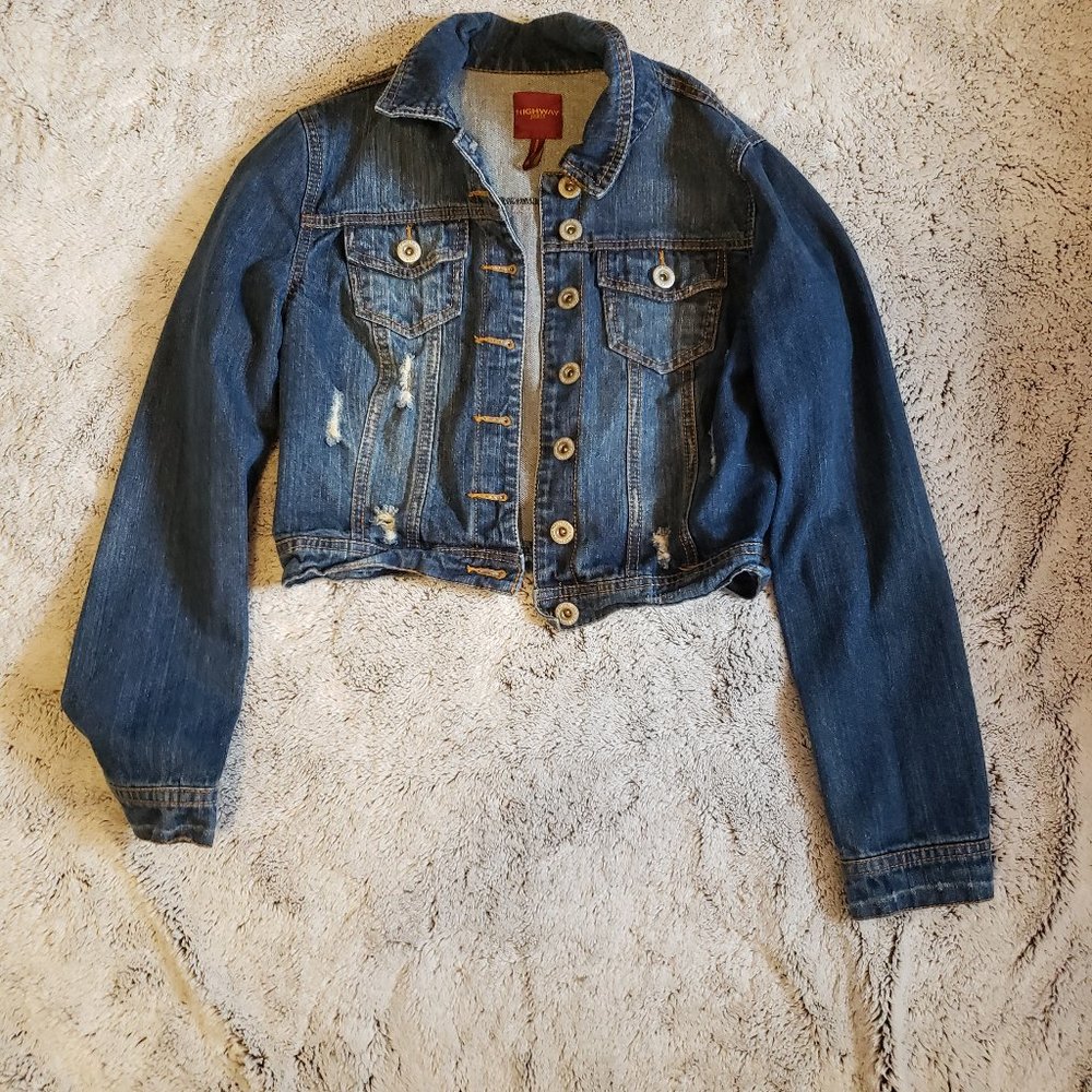 Distressed jean Jacket